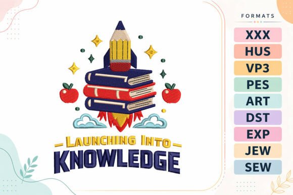 Back to School Books Quote Embroidery Design Review