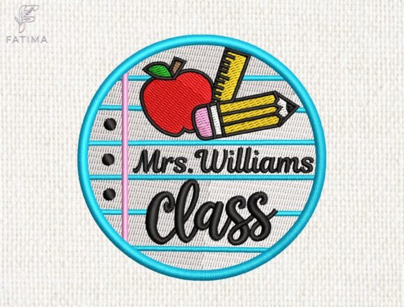 Custom Teacher Patch Embroidery Design