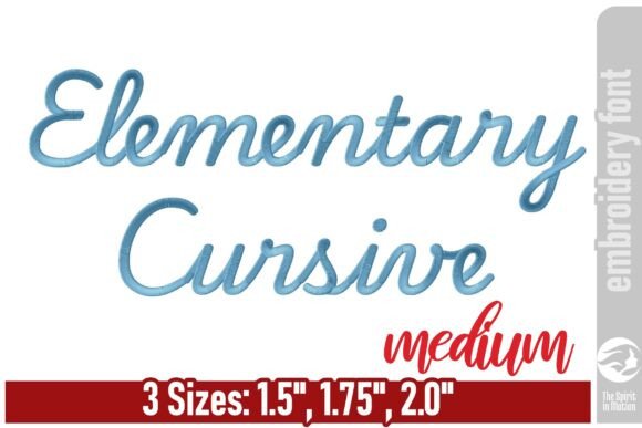 Elementary Cursive Embroidery Font - M