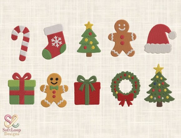 Festive Christmas Embroidery Design