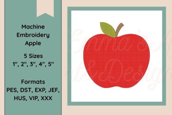 Machine Embroidery Apple