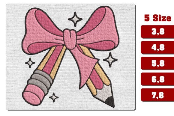 Pink Pencil Bow Back to School Design: An Embroidery Review
