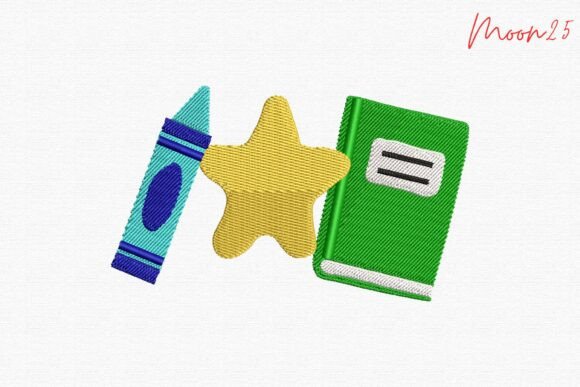 School Crayon Star Book Learning Trio