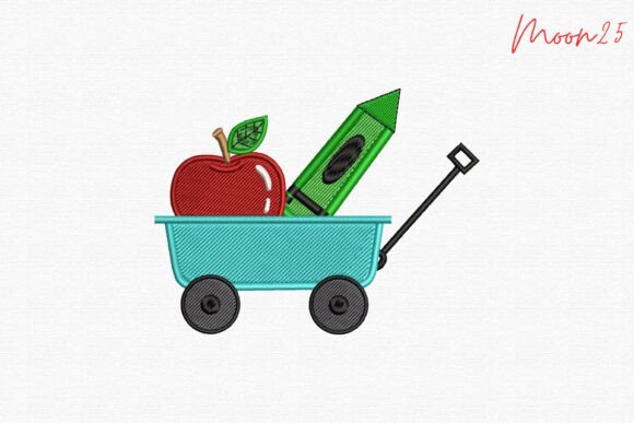 School Wagon Apple Crayon Classroom Fun