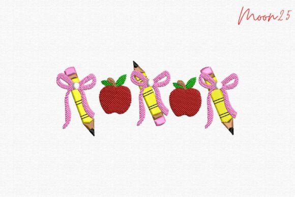 Teacher Apples Pencils School Border Acc