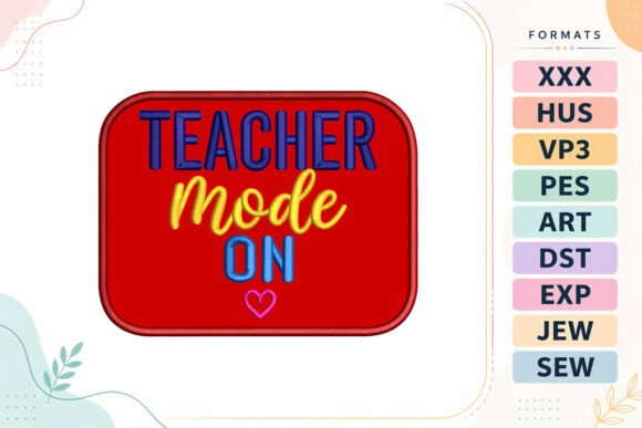Teacher Mode School Applique